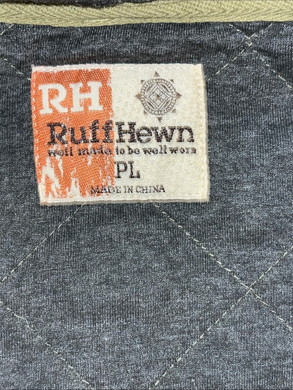 Ruff Hewn Olive Plaid Quilted Vest with Dark Gray Hood - Picture 5 of 11